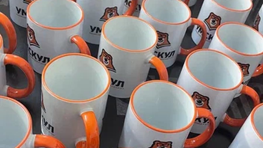 Партия кружек после сублимационной печати